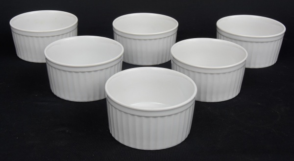 Conjunto De Bowls P Sufle Em Porcelana Branca Med