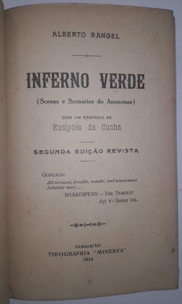 Alberto Rangel: Inferno Verde. Segunda Edição ( Revista