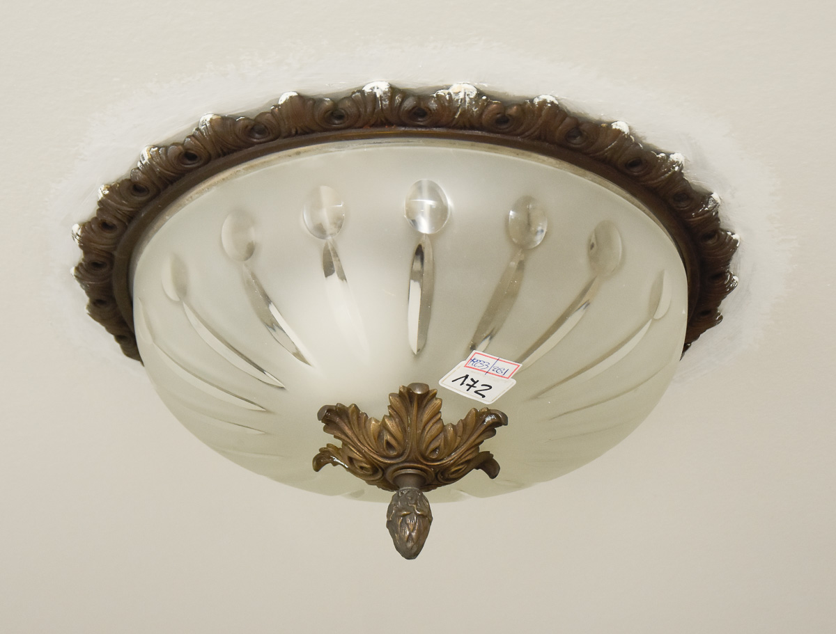 Antiga Luminária de teto estilo Luiz XV, em bronze dour