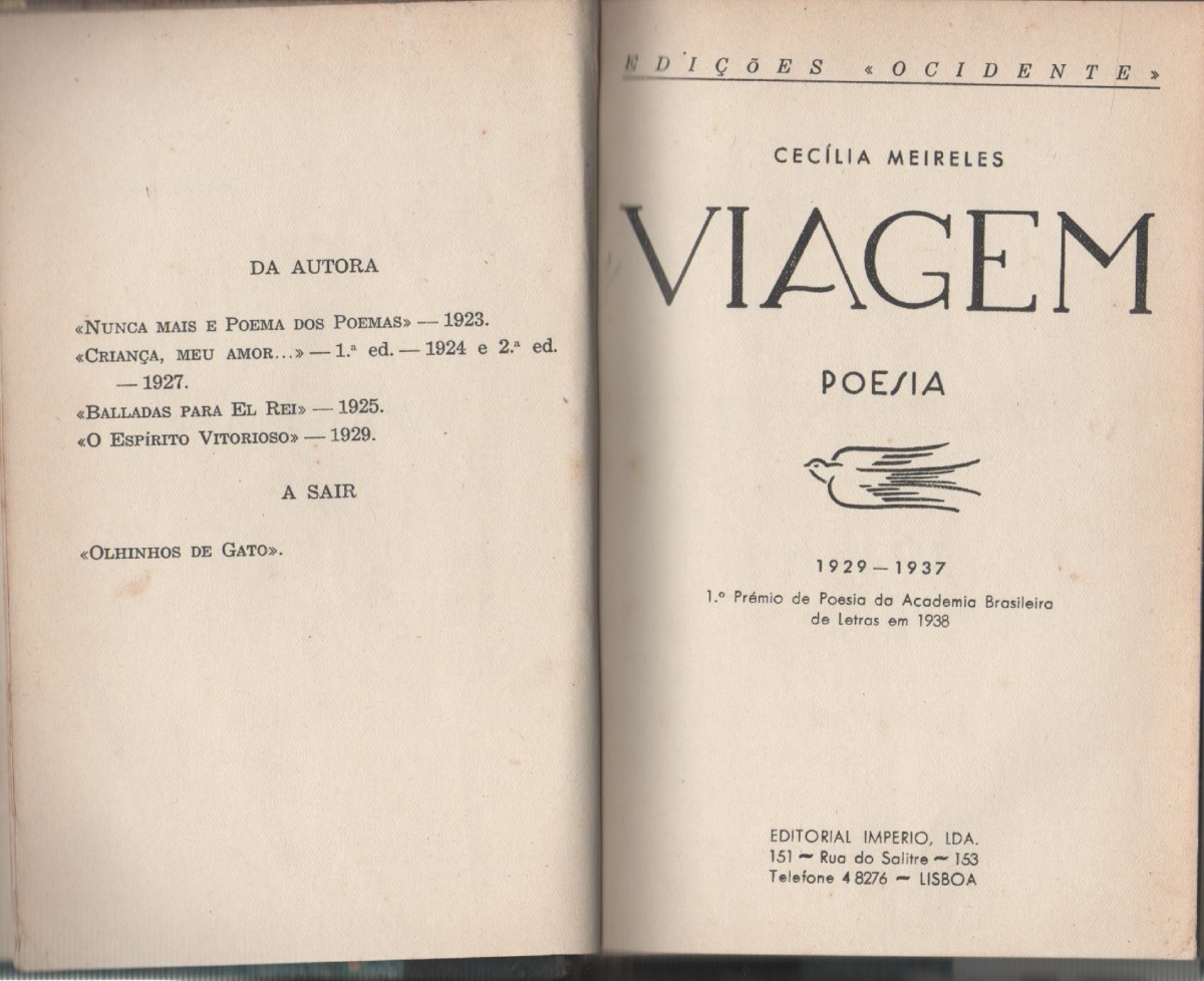 Poesia Cecília Meireles. Viagem. Poesia 1929-1937. 1ª