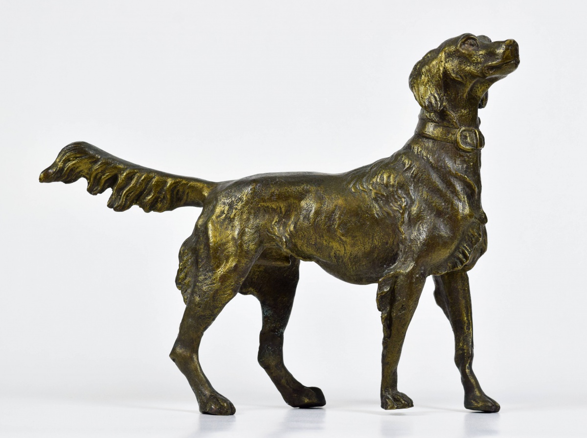 escultura em bronze bela escultura de cachorro de caç