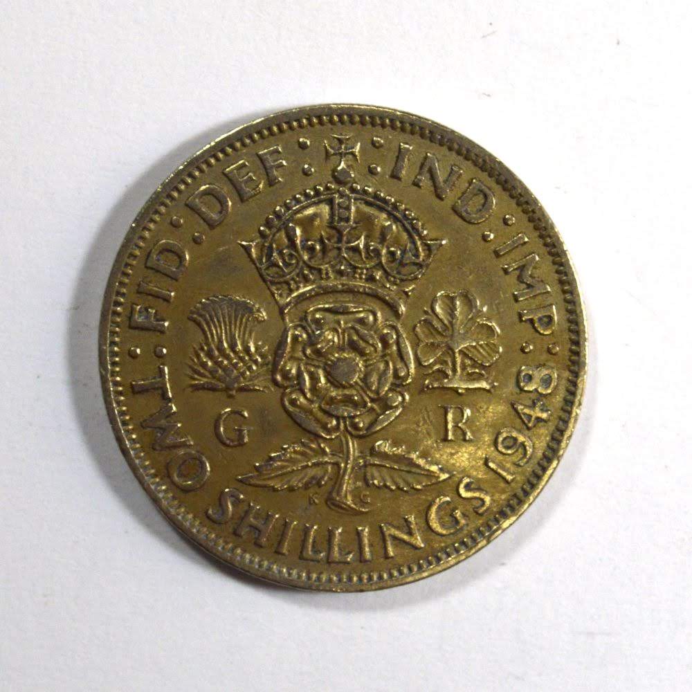 NUMISMÁTICA MOEDA DA INGLATERRA TWO SHILLINGS 1948 CUB NUMISMÁTICA MOEDA DA INGLATERRA TWO SHILLINGS 1948 CUB