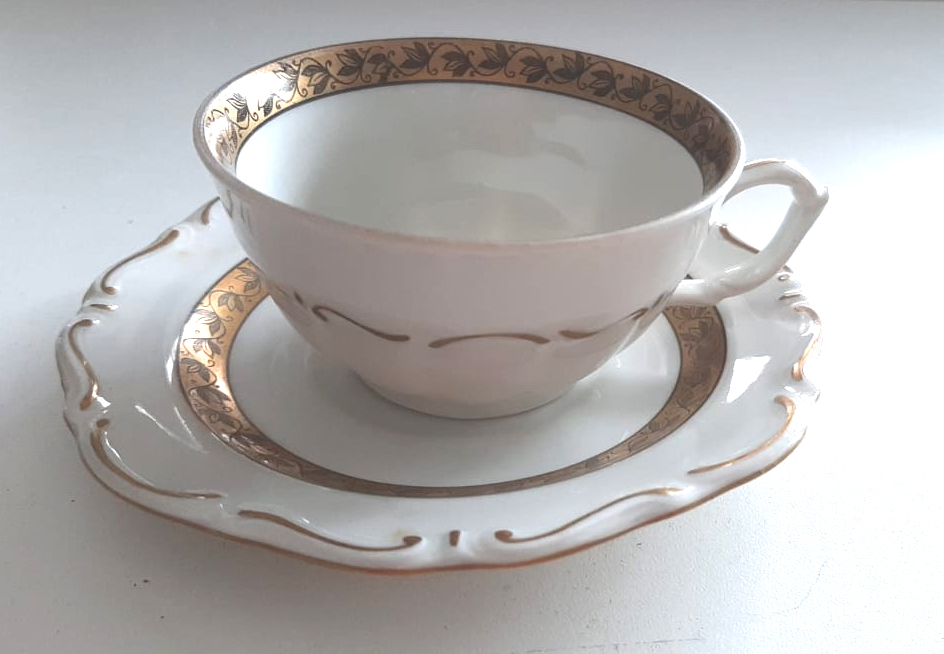 Jogo De Café/ Chá Antigo Porcelana Polonesa Tielsch (8 Xíc.)