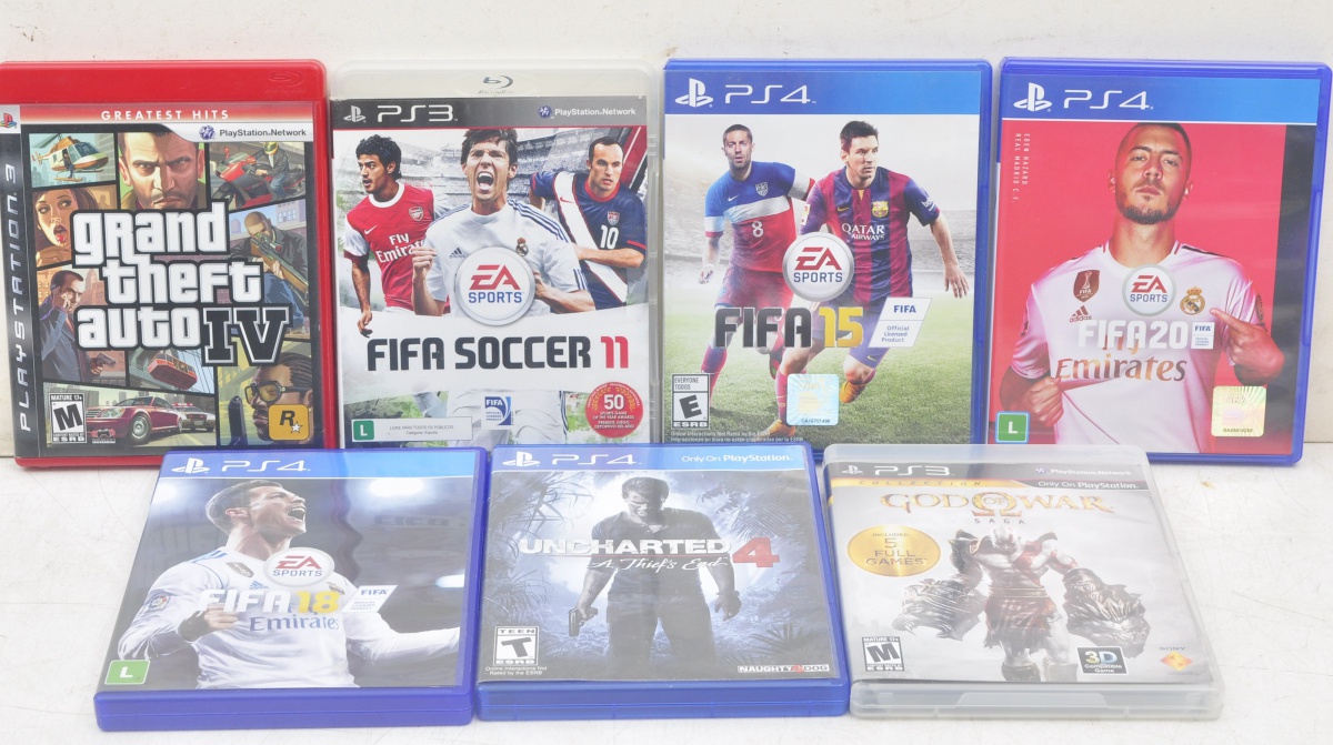 Play Station. Lote com 7 jogos: FIFA 11 (PS3), GRAND TH