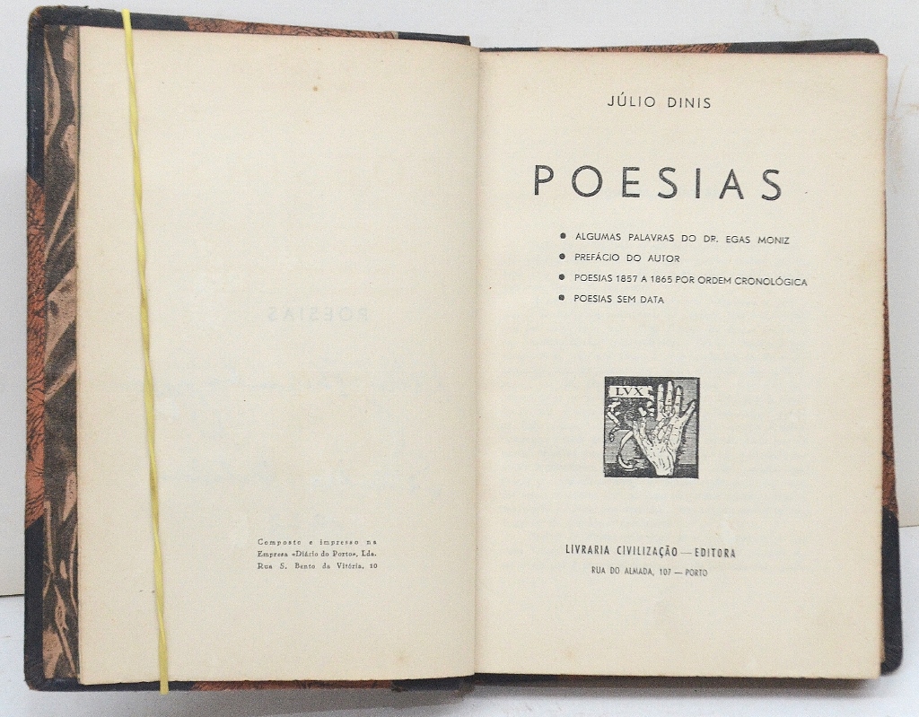 Livro: Poesias- Autor: Júlio Dinis - * Algumas Palavras