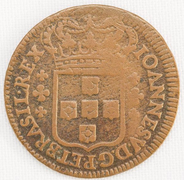 Moeda do Brasil: XX Réis 1722 - Cunhada em Lisboa para