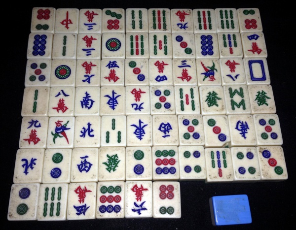 Jogo Mahjong Chinês com Caixa de Alumínio