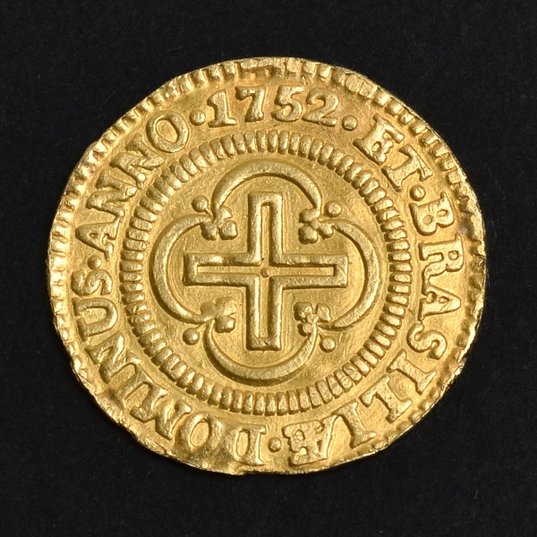 <b>BRASIL COLÔNIA.</b> Moeda de ouro de 1000 Réis, ano 1752 - Ouro 917 - D. José I, o Reformador - 2