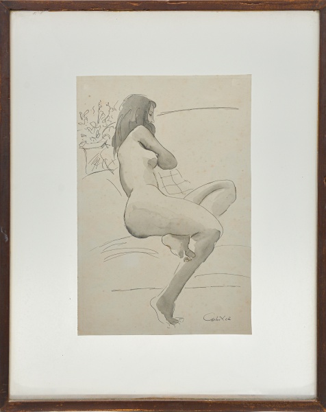 Arte . OSCAR PALÁCIOS - "Nu feminino de costa". Óleo s foto 2