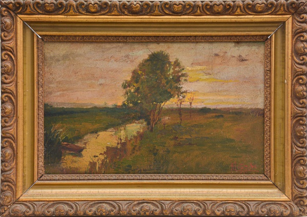 Arte . J. ROMANELLO - "Paisagem urbana europeia". Óleo foto 1