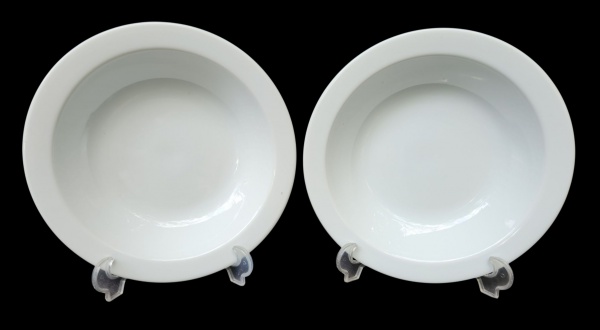 Arte . - 3263 - 5 PRATOS FUNDOS DECORADOS COM FIO PRATA NA BOR foto 6