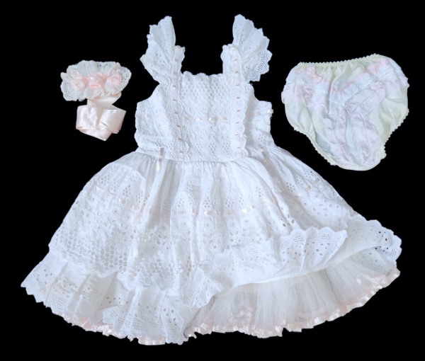 Arte . - 4573 - VESTIDO INFANTIL CONFECCIONADO EM ALGODÃO COR foto 4