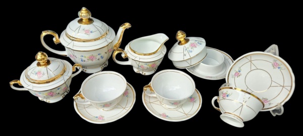 Arte . - CCXC - CONJUNTO 14 PEÇAS: 6 XÍCARAS DE CAFÉ (6x10x8cm foto 1