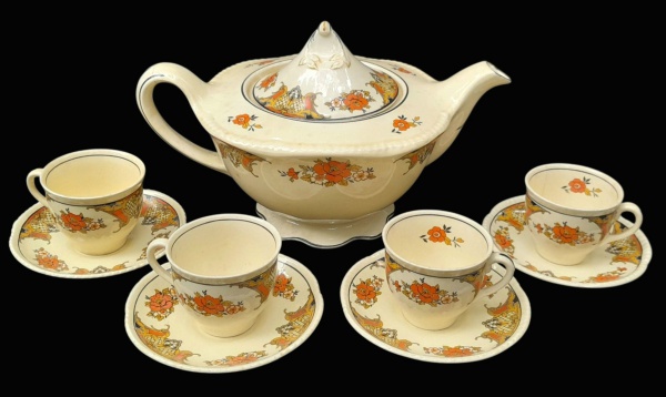 Arte . - CCXC - CONJUNTO 14 PEÇAS: 6 XÍCARAS DE CAFÉ (6x10x8cm foto 5