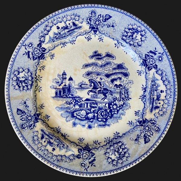 Arte . - 1974 - ORIENTAL - PRATO DE PAREDE DECORADO COM CENA O foto 4