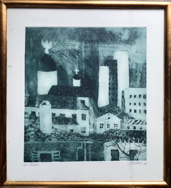 Arte . MISABEL PEDROZA - XILOGRAVURA - INTERIOR DE IGREJA | AS foto 8