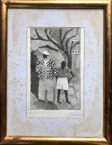 Arte . MISABEL PEDROZA - LITOGRAVURA - AVÓ COM NETOS | ASSINAD foto 5