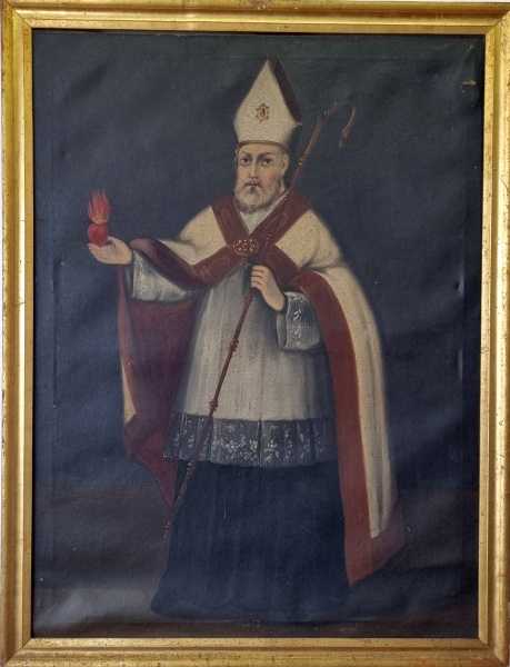Arte . Antiga pintura de óleo sobre tela representando a Nativ foto 5