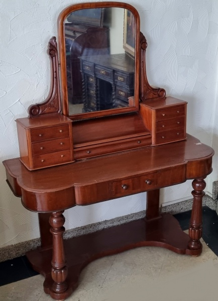 Arte . Bookcase vitoriano em madeira nobre com folha de rádica foto 2