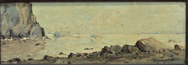 Arte . Antiga pintura de óleo sobre tela representando a Nativ foto 3