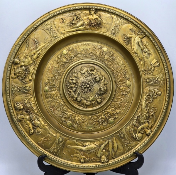 Arte . Grande e medalhão em espesso Bronze Ormolu Francês sécu foto 3