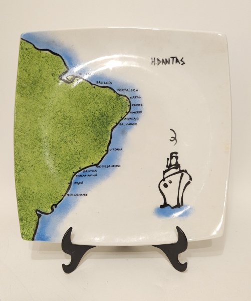 Arte . Medalhão em porcelana com aplicação floral parte centra foto 6
