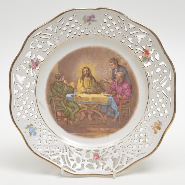 Arte . Prato decorativo chinês com rica decoração floral  ao g foto 7