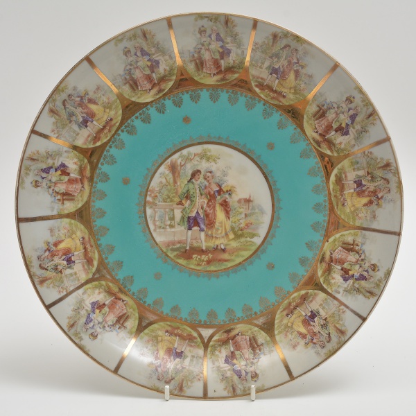 Arte . COLECIONISMO. Elegante prato de porcelana espanhola, az foto 5