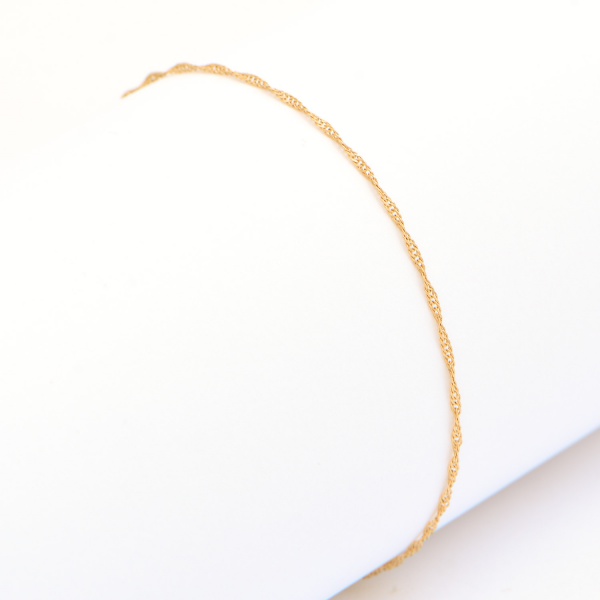 Arte . Cordão em ouro amarelo, 18 K, contrastado, 750, e pinge foto 5