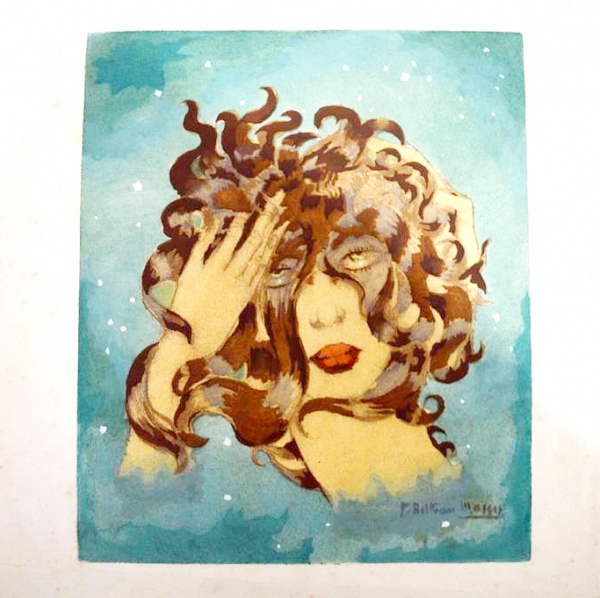 Arte . R. FEFERBAUM - Nú masculino, desenho a cera sobre cartã foto 3