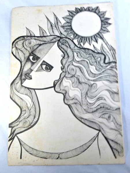 Arte . F. BELTRAN - Masses figura feminina técnica não identif foto 1