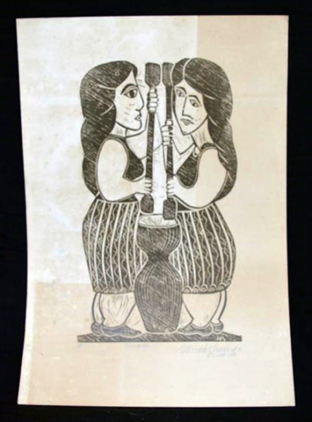 Arte . F. BELTRAN - Masses figura feminina técnica não identif foto 4
