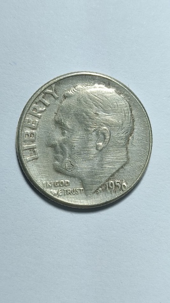 Arte . Prata moeda one dime, americana dom esfinge de roosevel foto 1