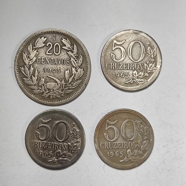 Arte . Rara Moeda de 100 Réis da era da República Brasileira d foto 6