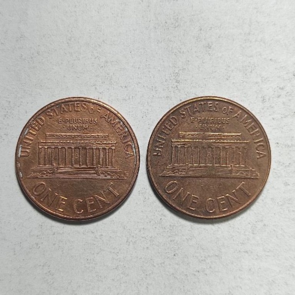 Arte . Duas moedas de um penny americano (centavo de dólar), d foto 4