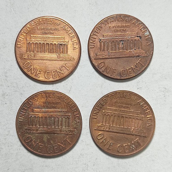 Arte . Duas moedas de um penny americano (centavo de dólar), d foto 5