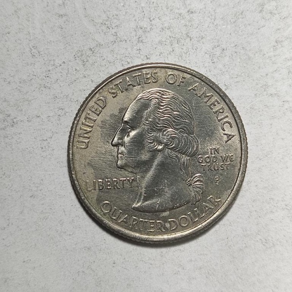 Arte . moeda americana de 25 centavos de dólar, datada de 1995 foto 3