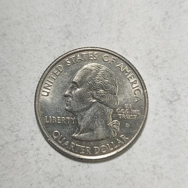 Arte . moeda americana de 25 centavos de dólar, datada de 1995 foto 7