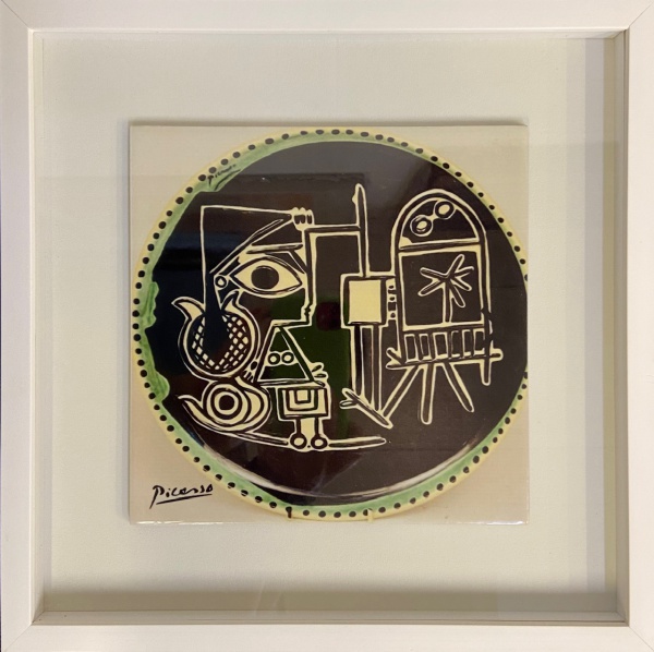 Arte . PICASSO - AZULEJO COM REPRESENTAÇÃO DE OBRA DE PICASSO foto 1