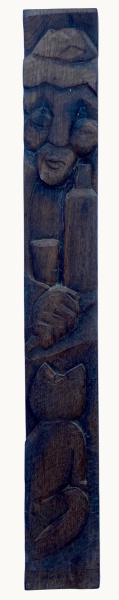 Arte . BENEDITO - TALHA DE MADEIRA COM REPRESENTAÇÃO ABSTRATA foto 3