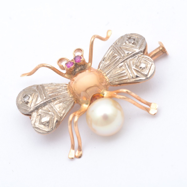 Arte . Broche com moldura para foto, em ouro amarelo, 14 K, e foto 8