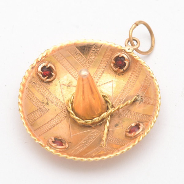 Arte . Pingente em ouro amarelo, 14 K,  no formato de balde, foto 4