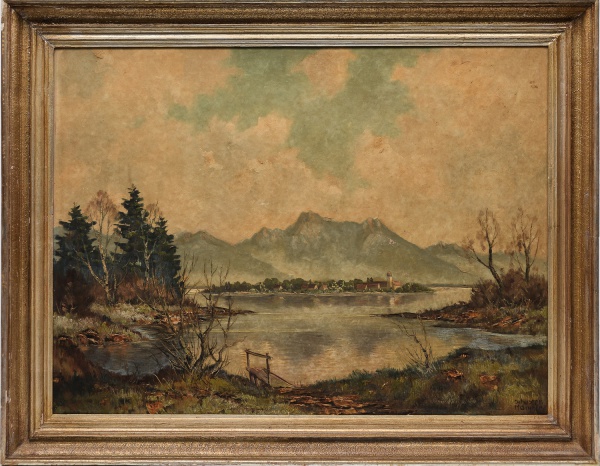 Arte . WALTER FEDER (1909-1957) "Paisagem de interior com foto 7