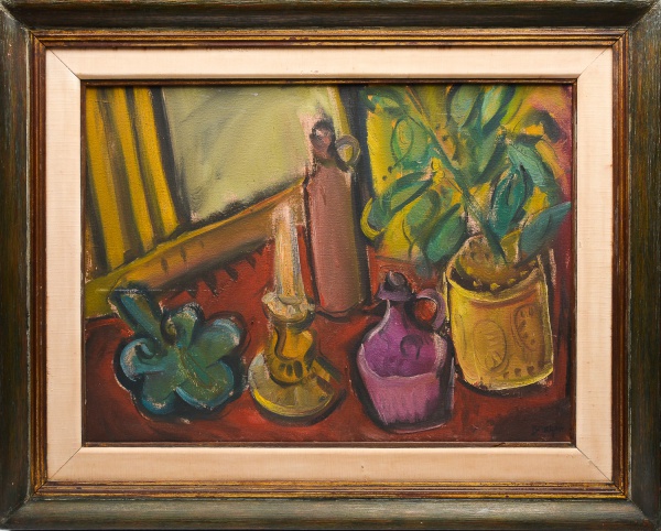 Arte . WALTER FEDER (1909-1957) "Paisagem de interior com foto 8