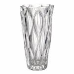 BOHEMIA - Grande vaso tcheco estilo art deco, em grosso cristal ecológico lapidado em bulbos, alt. 30cm.