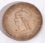BRASIL REPÚBLICA VELHA. Moeda de 500 Réis, ano 1889 - Prata 917 - Peso circa 6,3 g - Med.: 25,5 mm