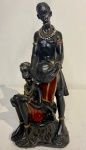 Grupo Escultórico - par de africanos em resina - Medidas: Altura: 20 cm x 9cm Largura