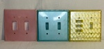 Trio Espelhos de Luz - Vintage - cores: rosa, azul e amarelo; Medidas: 12 cm x 7 cm