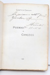 Livro: Vicente de Carvalho - Poemas e Canções. 1908. DEDICATÓRIA DO MESMO ANO DA EDIÇÃO, NA FOLHA DE