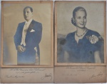 <b> JUAN E EVA PERON (EVITA) AUTOGRAFADOS</b>. (2) Fotografias </b>autografadas</b> pelo ex-presiden